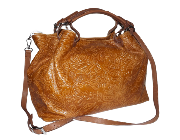 【極美品】Italian Emboss Leather Bag 定価71500円 大容量】Italian Emboss Leather Bag【高級イタリアンレザー】【送料