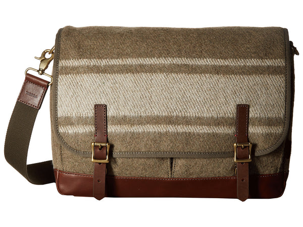 Fossil defender leather messenger bag sales