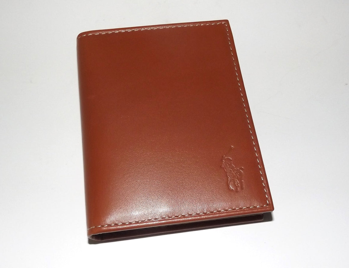 Polo Ralph Lauren Men's Leather L Fold Credit Card Wallet Brown