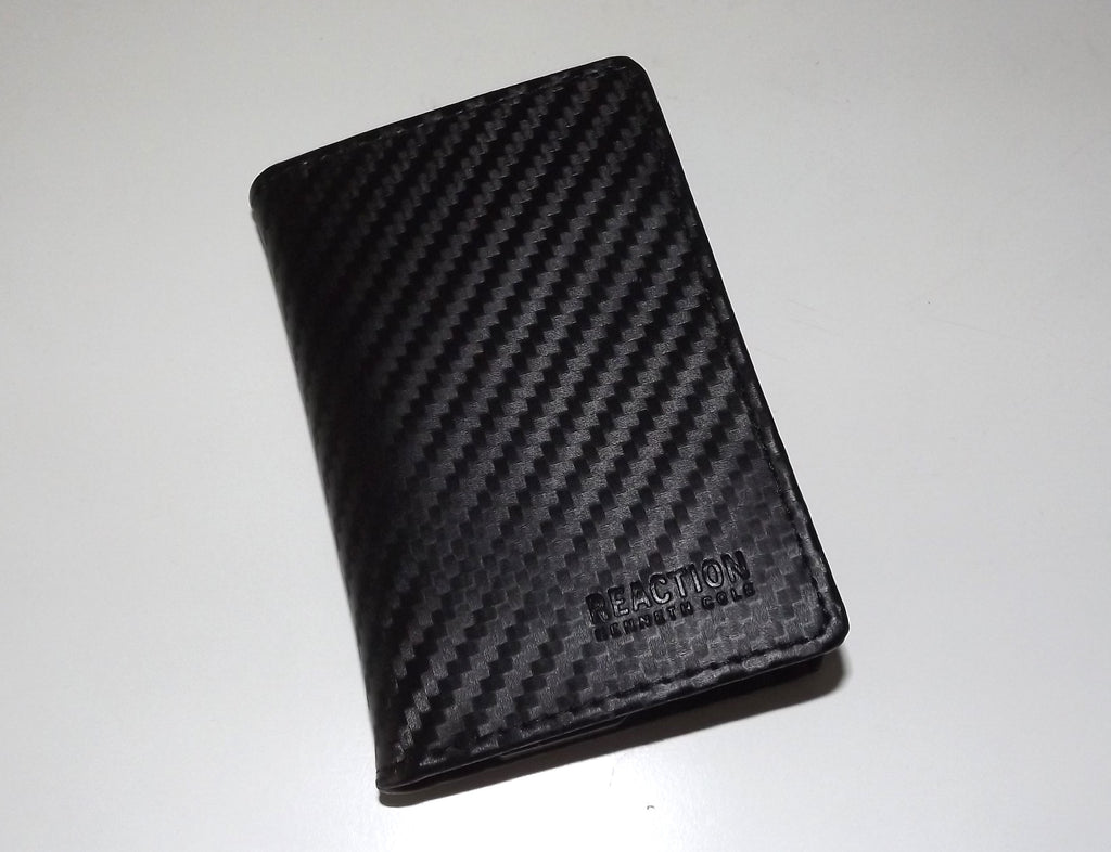 Kenneth Cole Men's Leather Bifold Wallet with Built-in Metal Card Case Black