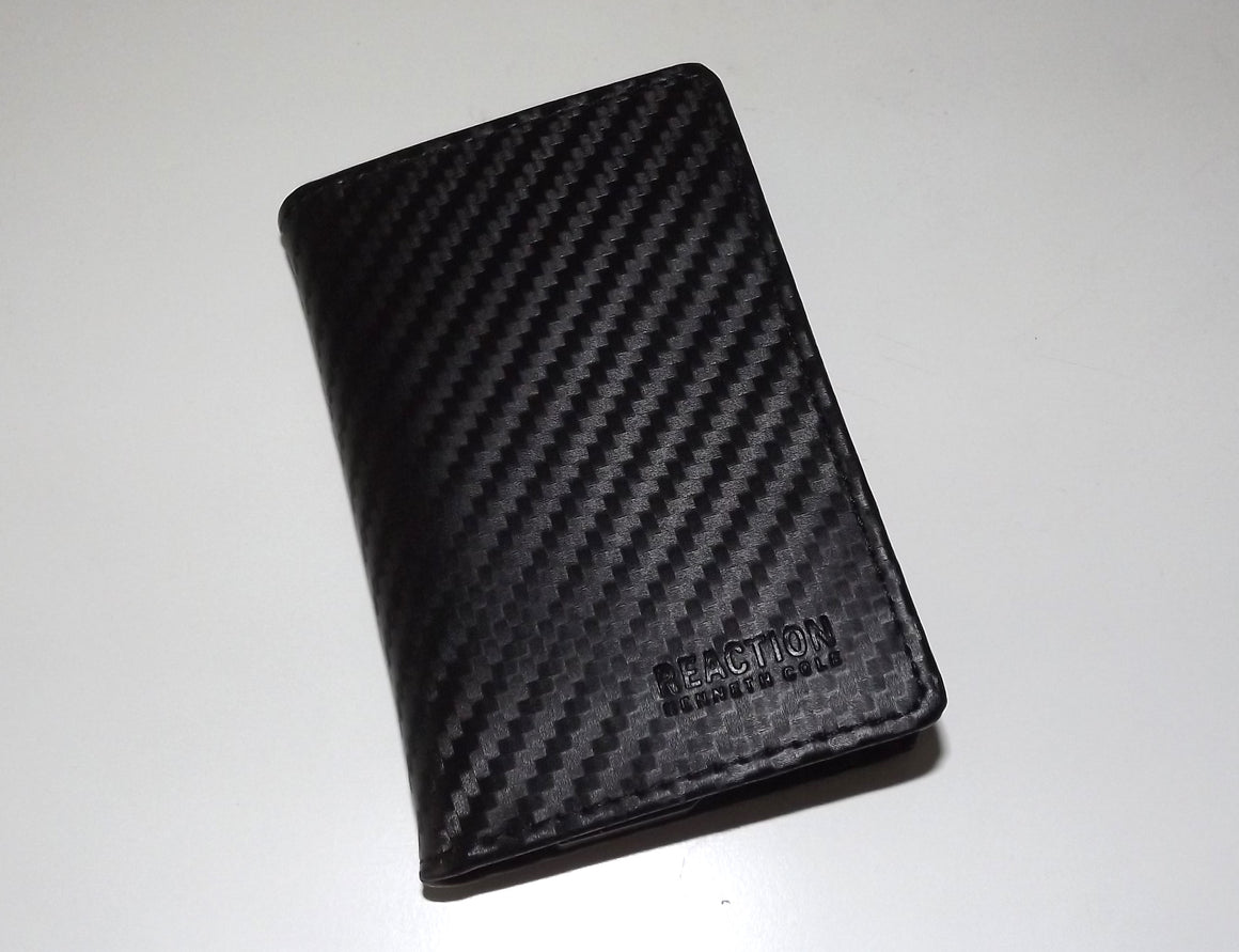 Kenneth Cole Men's Leather Bifold Wallet with Built-in Metal Card Case Black
