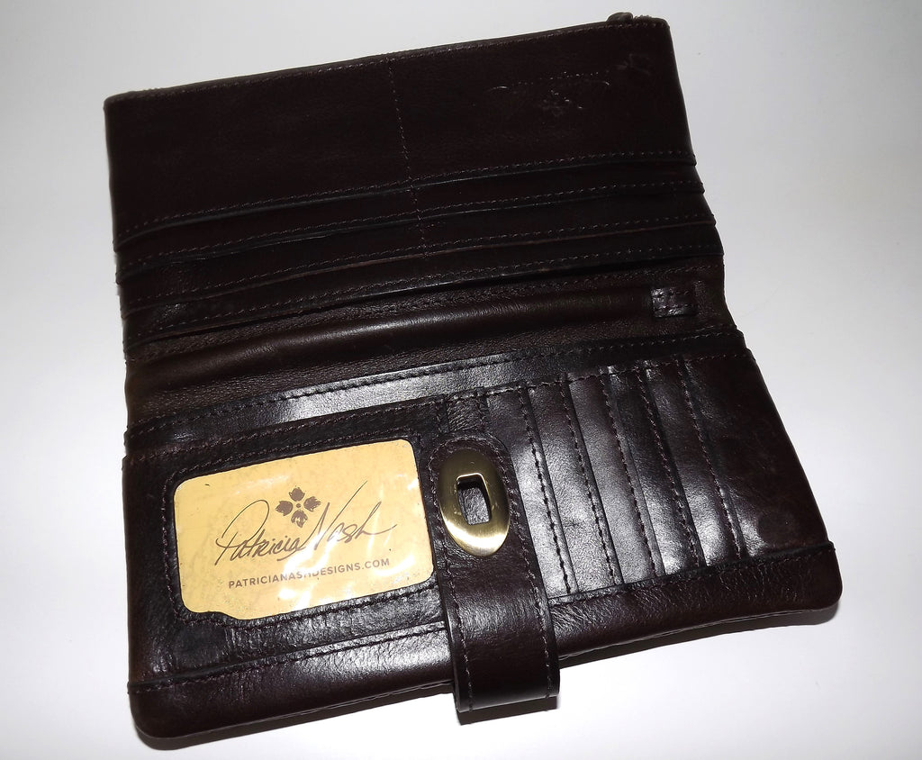 Patricia Nash Women's Leather Annesley Wristlet Clutch Wallet Sienna Brown