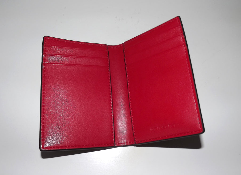 Michael Kors Men's Jet Set Front Pocket Card Case Wallet Bright Red
