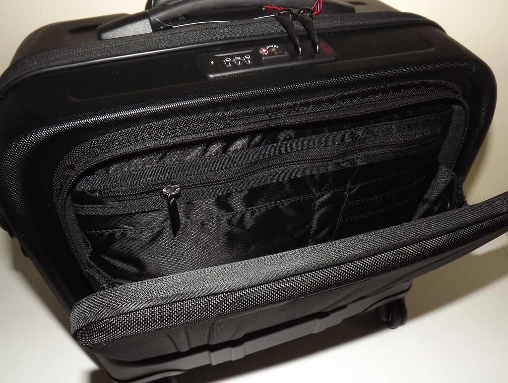 Tumi V4 Hardside Compact Carry-on with Pocket 4 Wheel Spinner Luggage Black