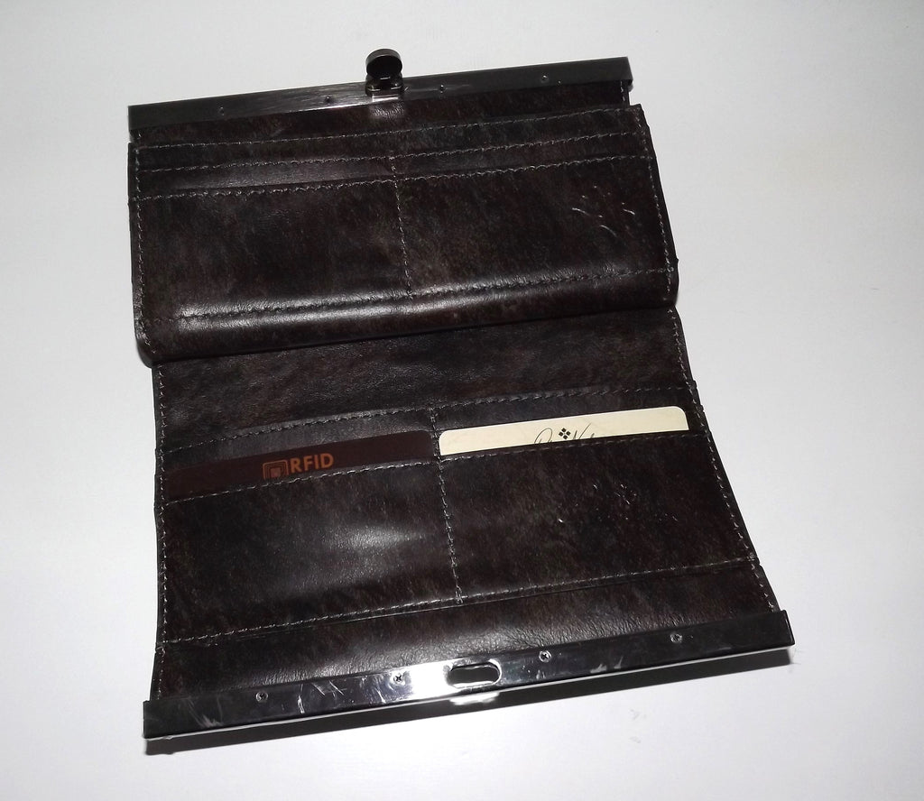 Patricia Nash Women's Tooled Leather RFID Cauchy Frame Clutch Wallet Turquoise