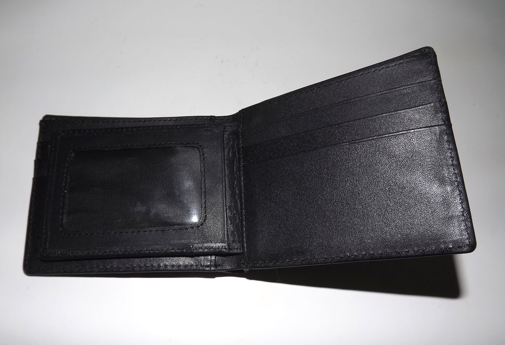 Baglioni Italia Genuine Crocodile Bifold 8 Pocket Passcase Wallet Black