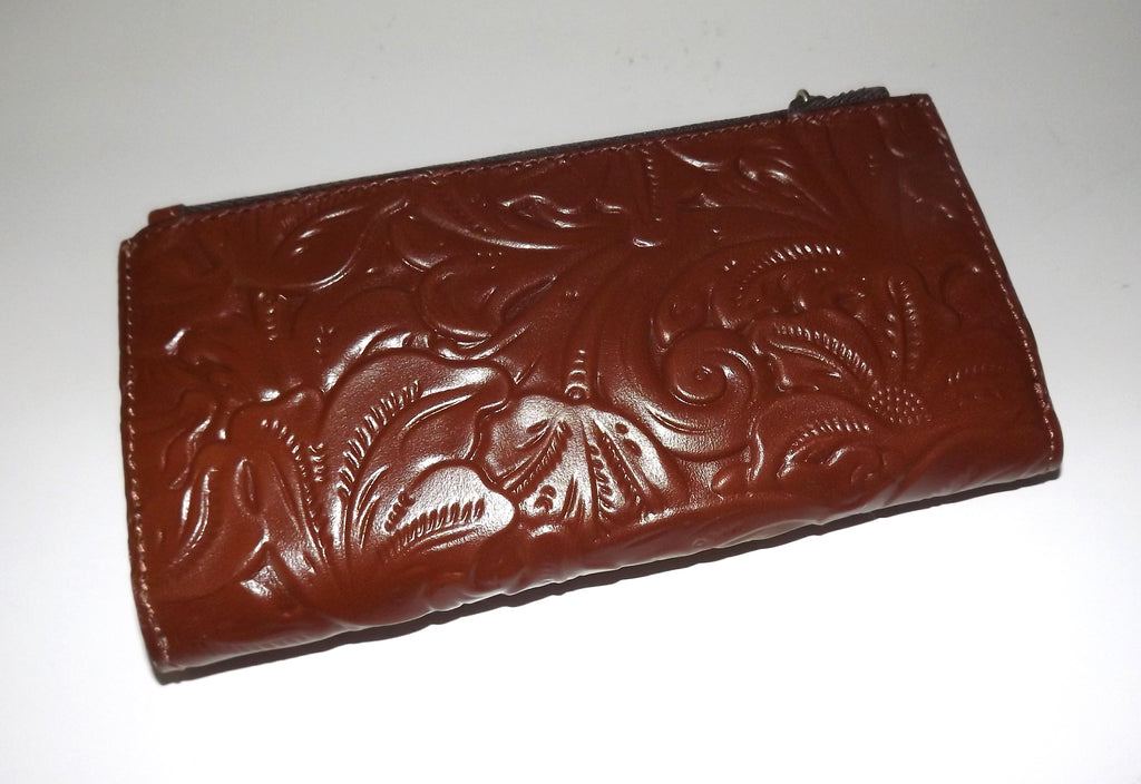 Patricia Nash Women's Leather Florence RFID Protected Clutch Wallet Brown