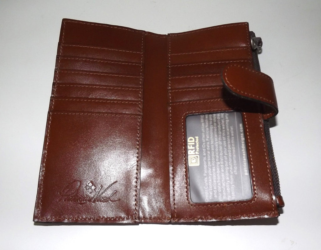 Patricia Nash Women's Leather Florence RFID Protected Clutch Wallet Brown