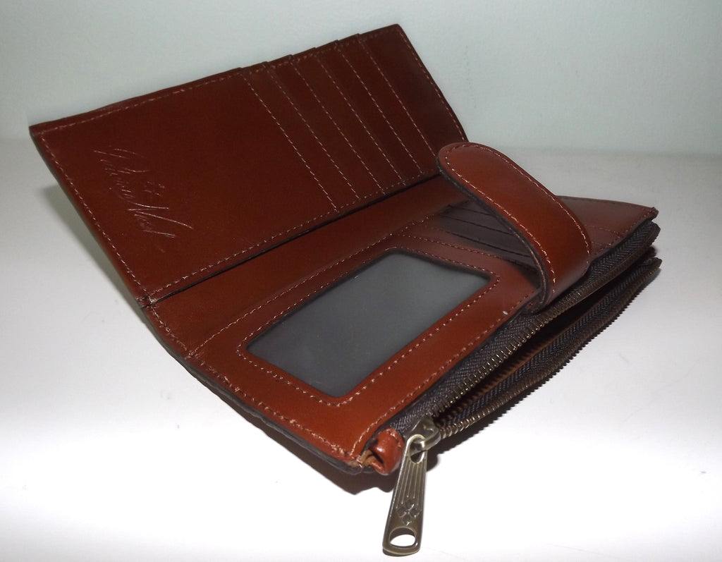 Patricia Nash Women's Leather Florence RFID Protected Clutch Wallet Brown