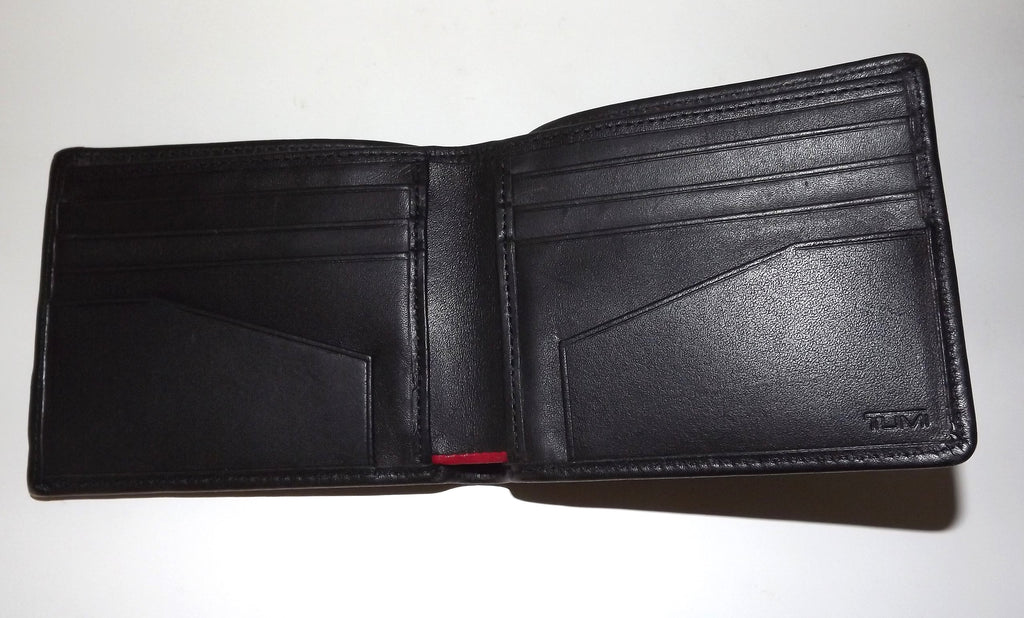 Tumi Alpha Men's Double Billfold 8 Pocket Wallet Black