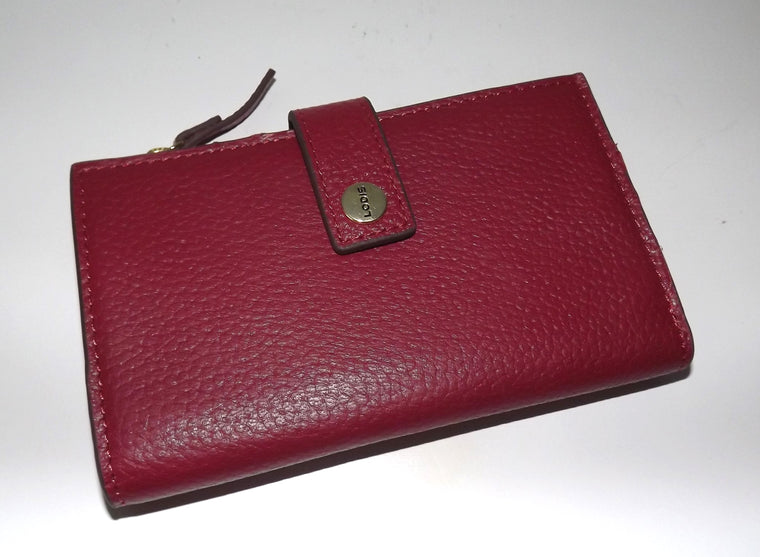 Lodis Women's Leather RFID Credit Card Clutch Wallet Ruby Red