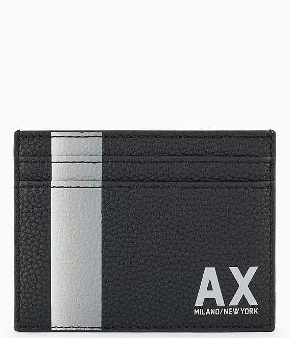 Armani Exchange Men's Slim Front Pocket Card Case Wallet Black
