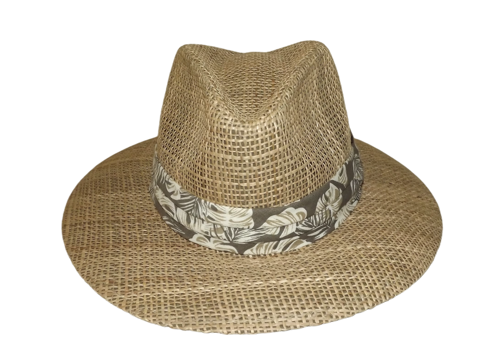 Biltmore 1917 Woven Sea Grass Panama Hat with Beige Floral Band