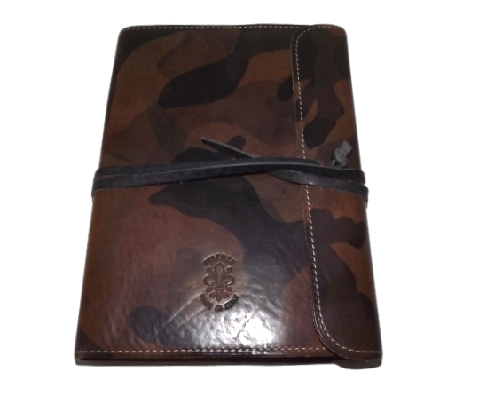 Baglioni Leather Journal Camo Brown