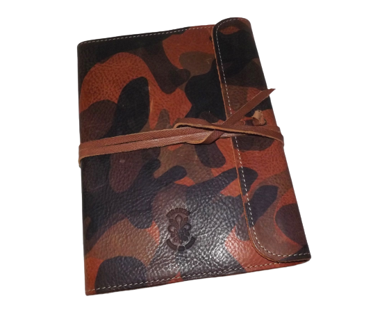 Baglioni Leather Journal Camo Cognac