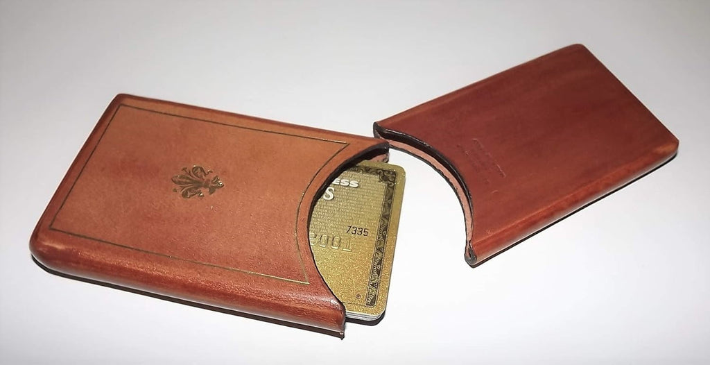 Baglioni Tuscan Leather Slide-out Card Case Cognac
