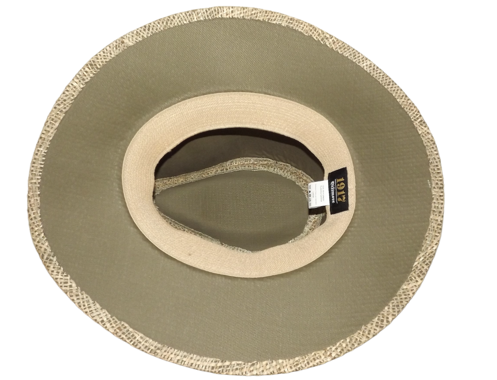 Biltmore 1917 Woven Sea Grass Panama Hat with Beige Floral Band