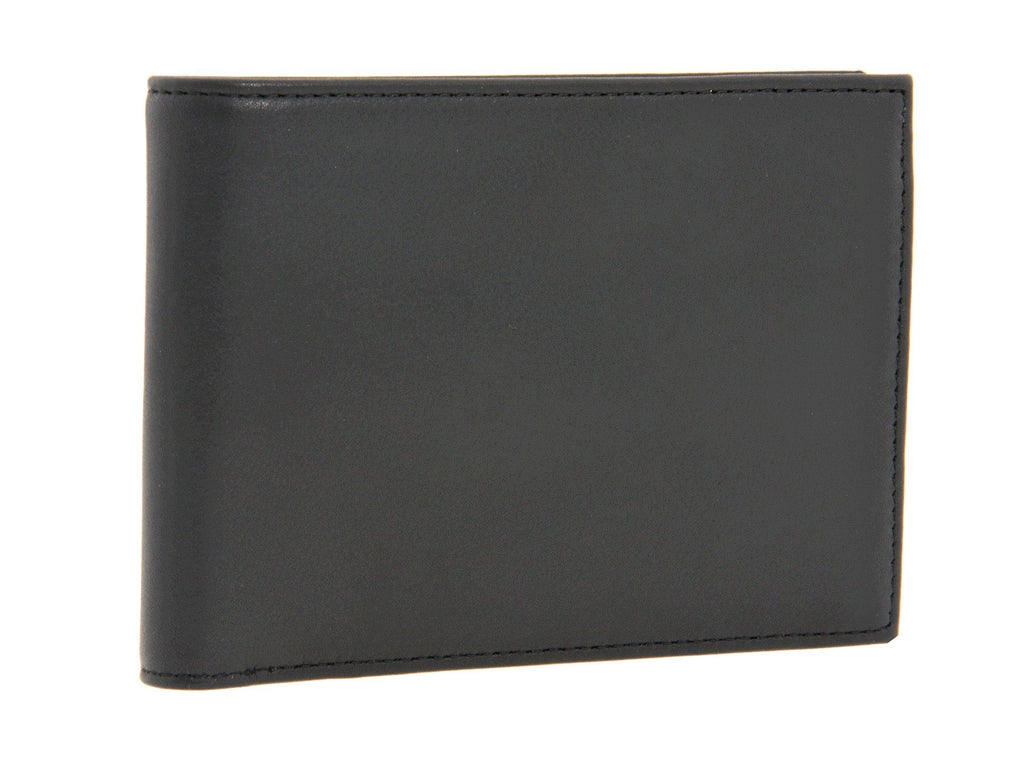 Bosca Men's Nappa Leather RFID Deluxe Bifold 8 Pocket Wallet Black