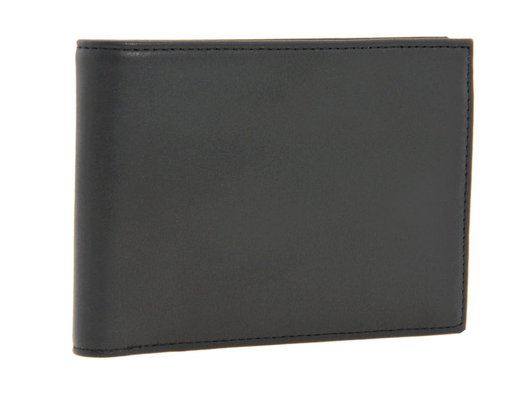 Bosca Men's Nappa Leather RFID Deluxe Bifold 8 Pocket Wallet Black