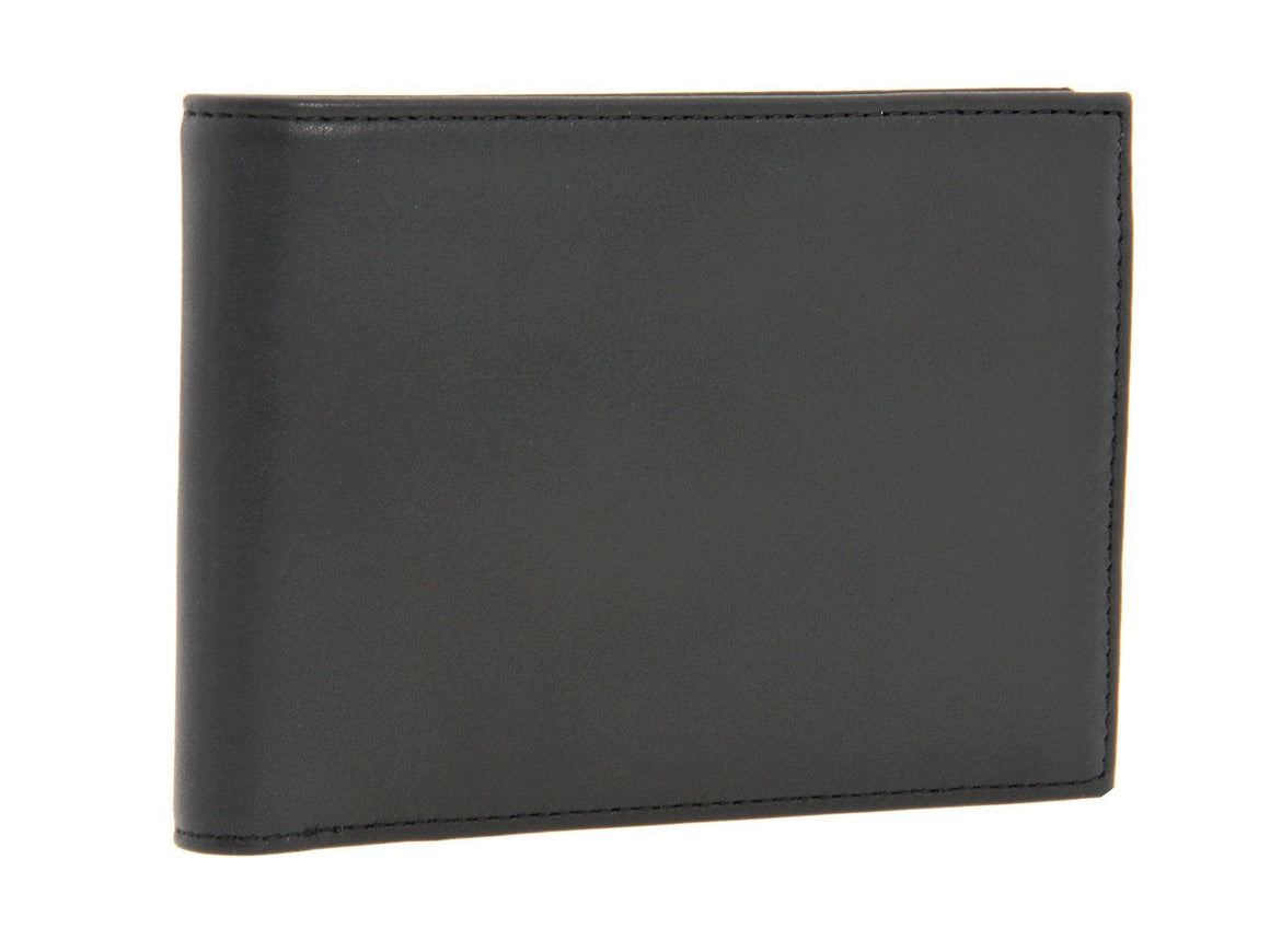 Bosca Men's Nappa Leather RFID Deluxe Bifold 8 Pocket Wallet Black
