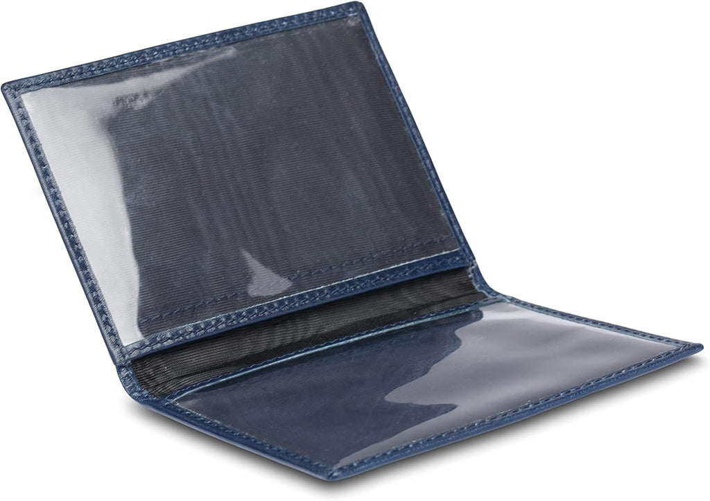 Bosca Men's Old Leather Bifold Passcase ID Wallet Navy