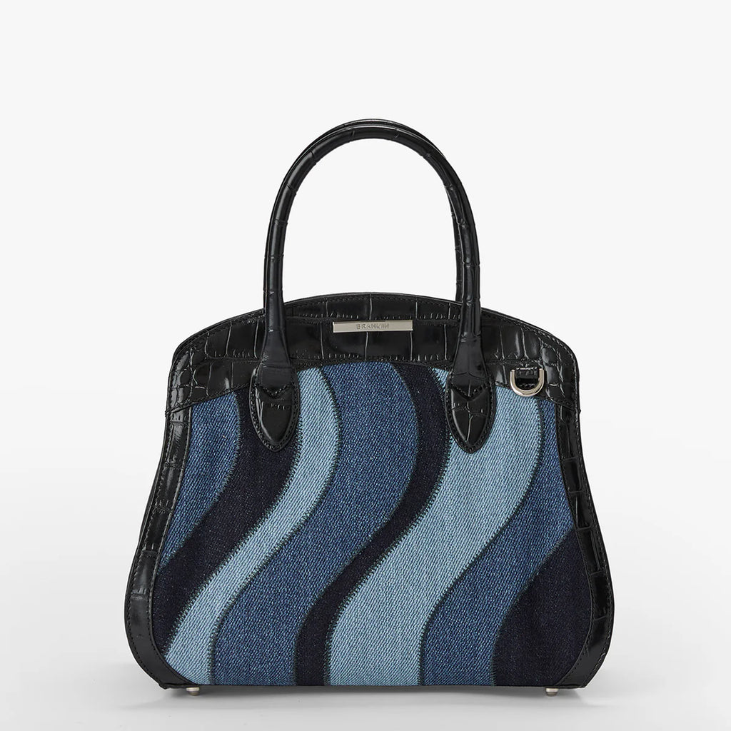 Brahmin Women's Rosetta Satchel Handbag Retro Blue Lismore