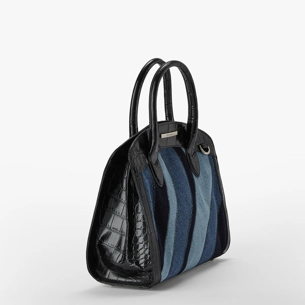 Brahmin Women's Rosetta Satchel Handbag Retro Blue Lismore