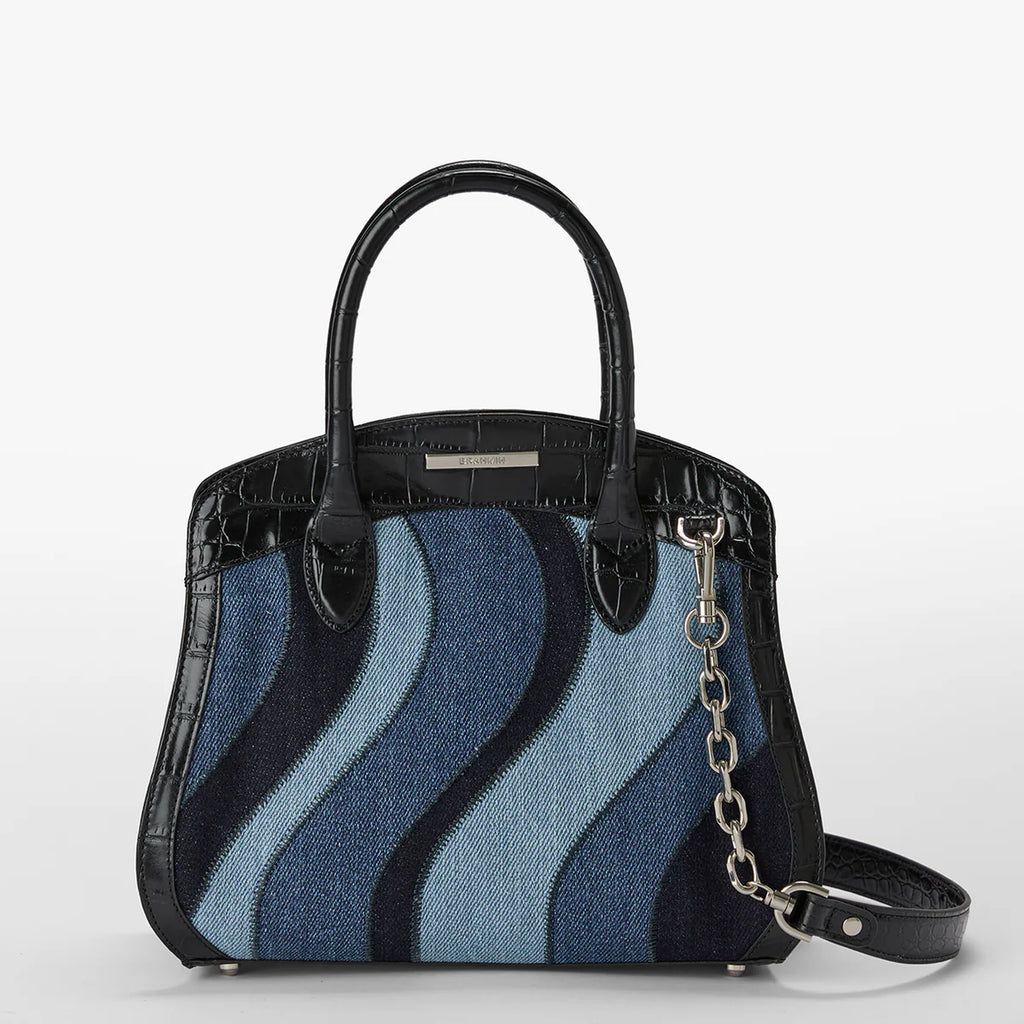 Brahmin Women's Rosetta Satchel Handbag Retro Blue Lismore