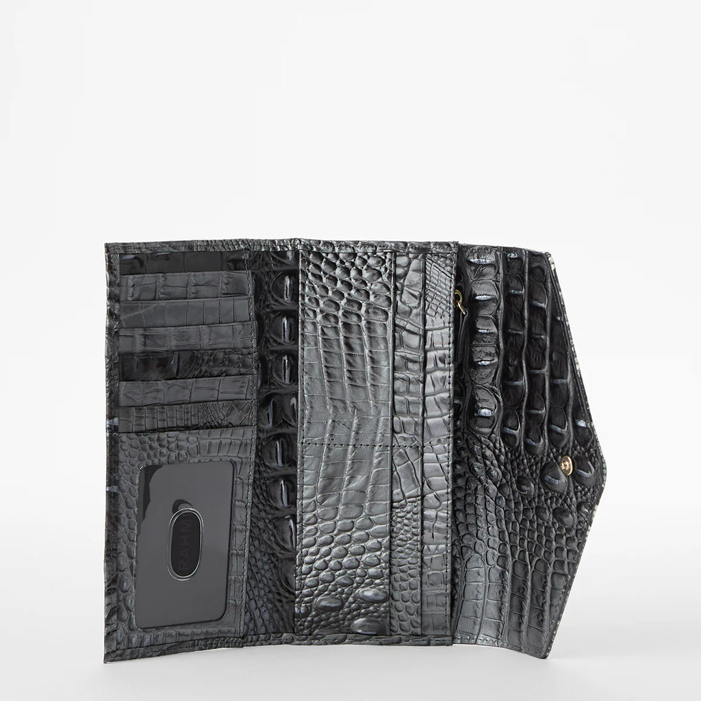 Brahmin Women's Leather Veronica Clutch Wallet Charcoal Nottingham