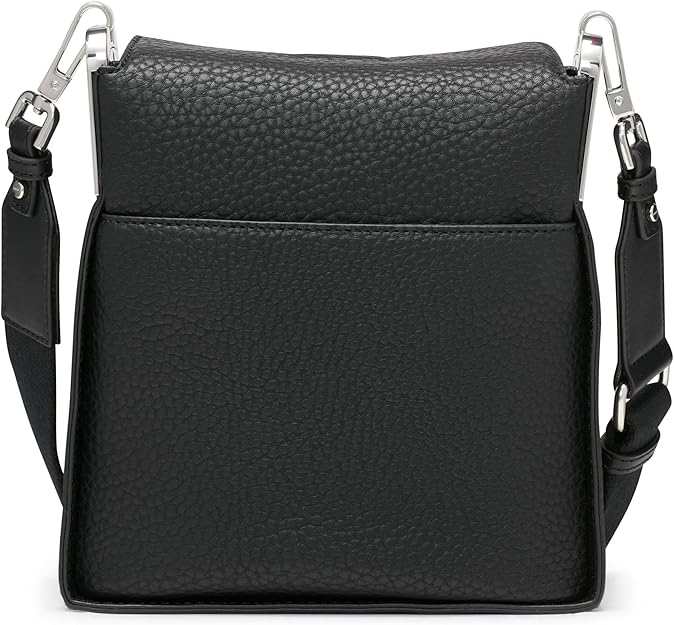 Calvin Klein Women's Vegan Leather Fay Crossbody Shoulder Bag Black