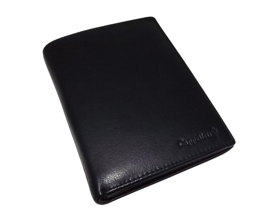 Cappelletti Men's Nappa Leather Hipster Credit Card Wallet Black