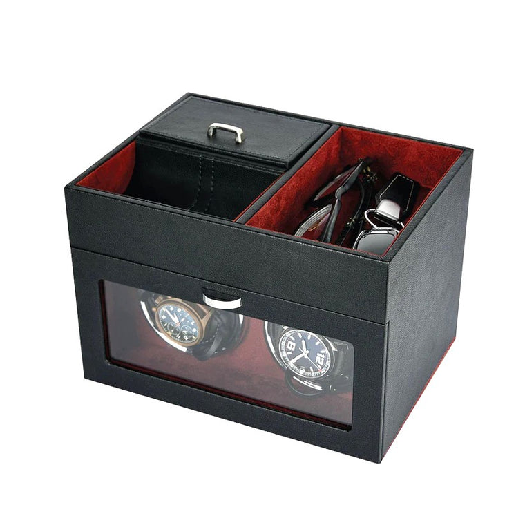 Brookstone Christian McCaffrey Double Watch Winder Valet Black