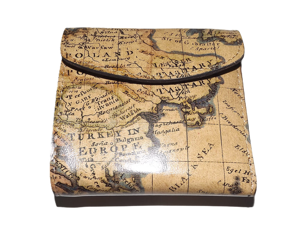 Patricia Nash Women's Reiti Leather RFID Trifold Wallet European Map