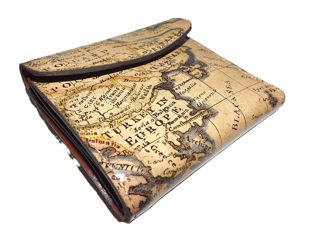 Patricia Nash Women's Reiti Leather RFID Trifold Wallet European Map