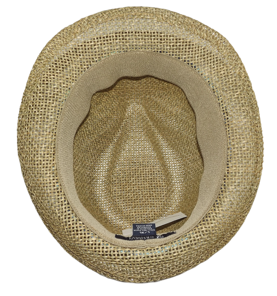 Daniel Cremieux Unisex Woven Straw Fedora Hat with Blue Floral Band