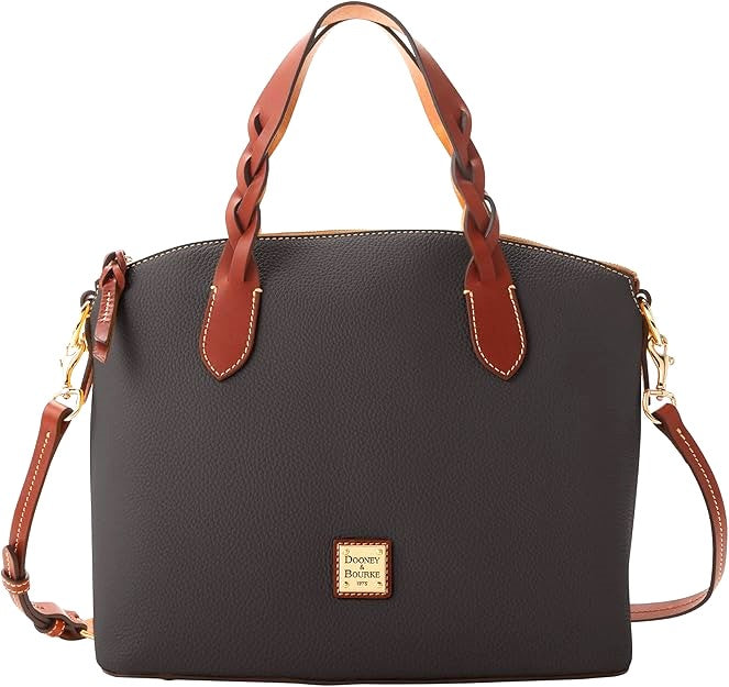 Dooney & Bourke Pebbled Grain Leather Celeste Satchel Shoulder Bag Black