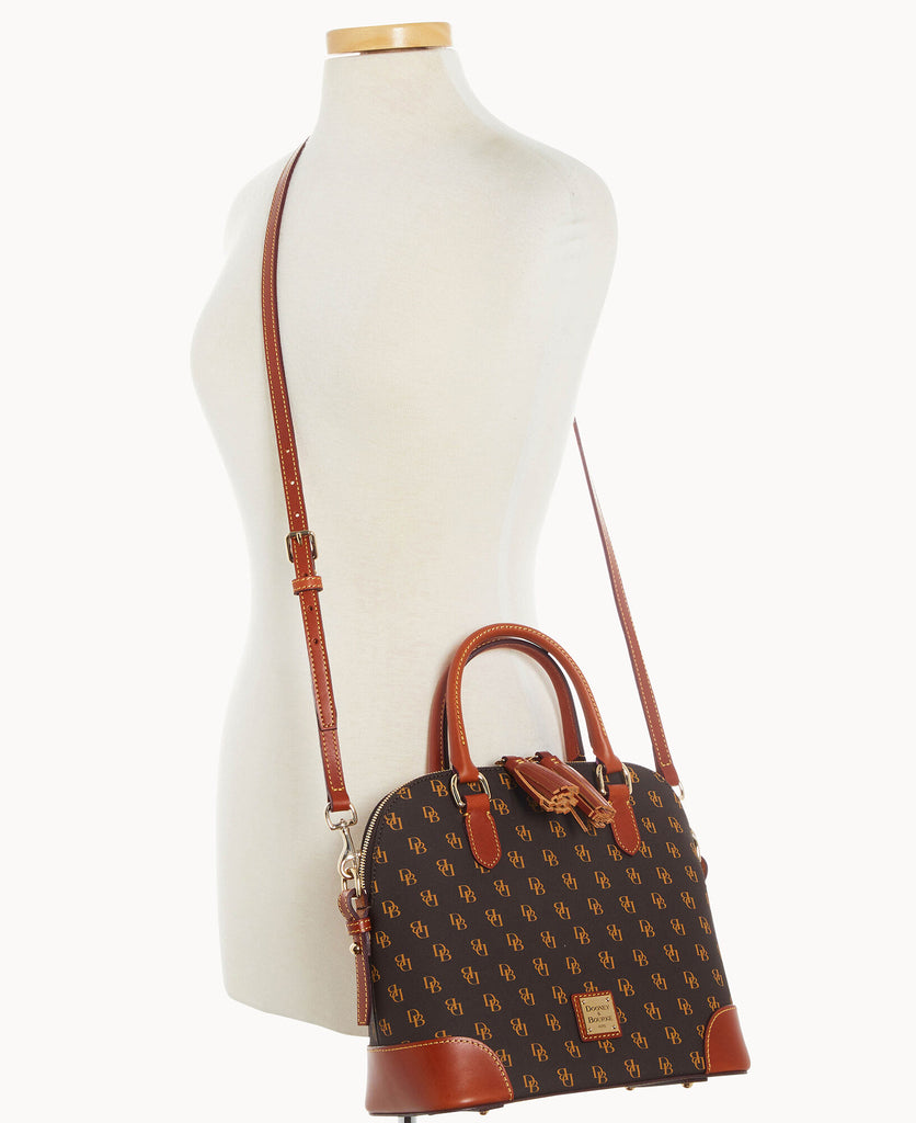 Dooney & Bourke Women's Gretta Monogram Domed Satchel Handbag