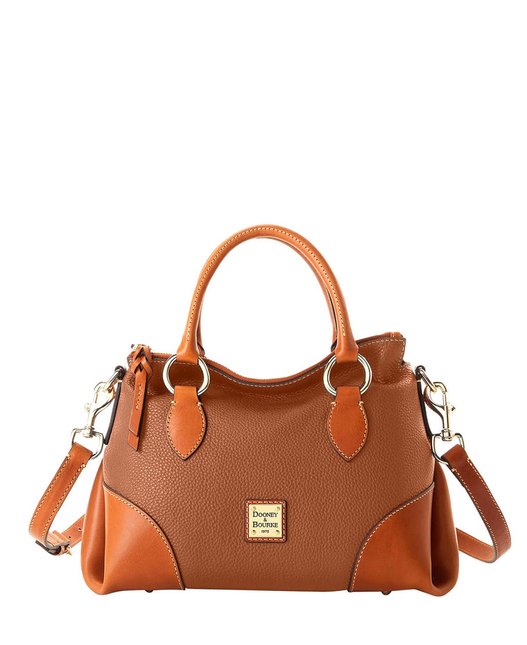 Dooney & Bourke Pebbled Grain Leather Satchel 30 Shoulder Bag Caramel