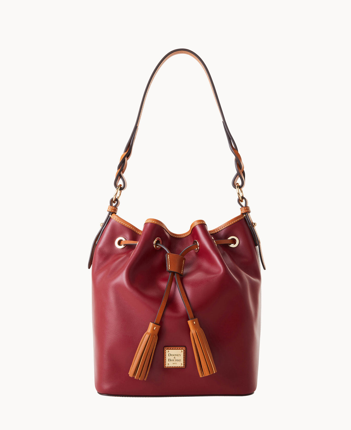 Dooney & Bourke Wexford Leather Tasha Drawstring Shoulder Bag Mulberry