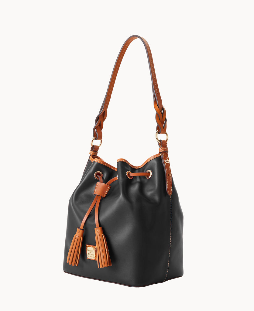 Dooney & Bourke Women's Wexford Leather Tasha Drawstring Shoulder Bag Black