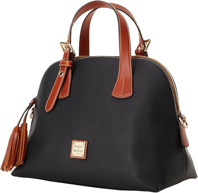 Dooney & Bourke Pebbled Grain Leather Audrey Satchel Shoulder Bag Black