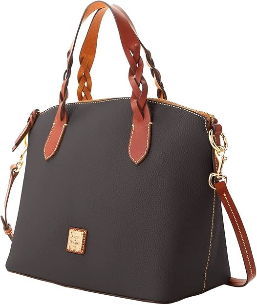 Dooney & Bourke Pebbled Grain Leather Celeste Satchel Shoulder Bag Black