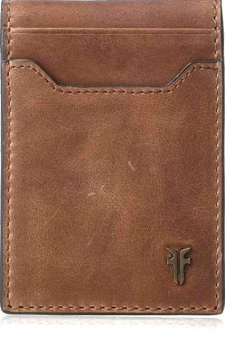 Frye Men's Leather Holden Bifold Front Pocket Money Clip Wallet Whiskey