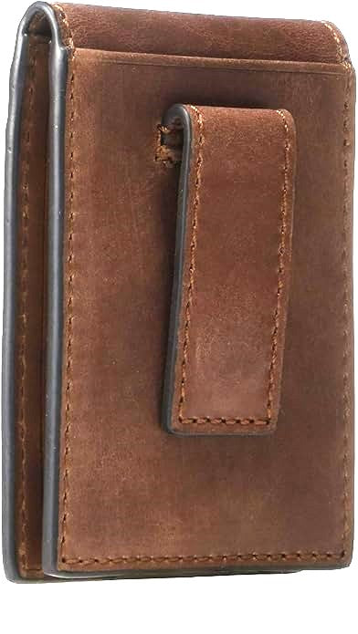 Frye Men's Leather Holden Bifold Front Pocket Money Clip Wallet Whiskey