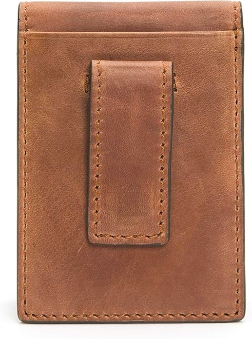 Frye Men's Leather Holden Bifold Front Pocket Money Clip Wallet Whiskey