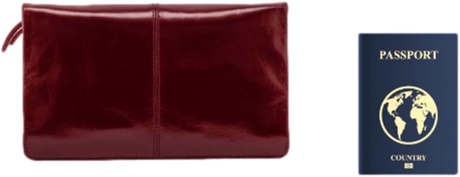 Hobo International Women's Leather Evolve Travel Wristlet Clutch Wallet Saddleberry