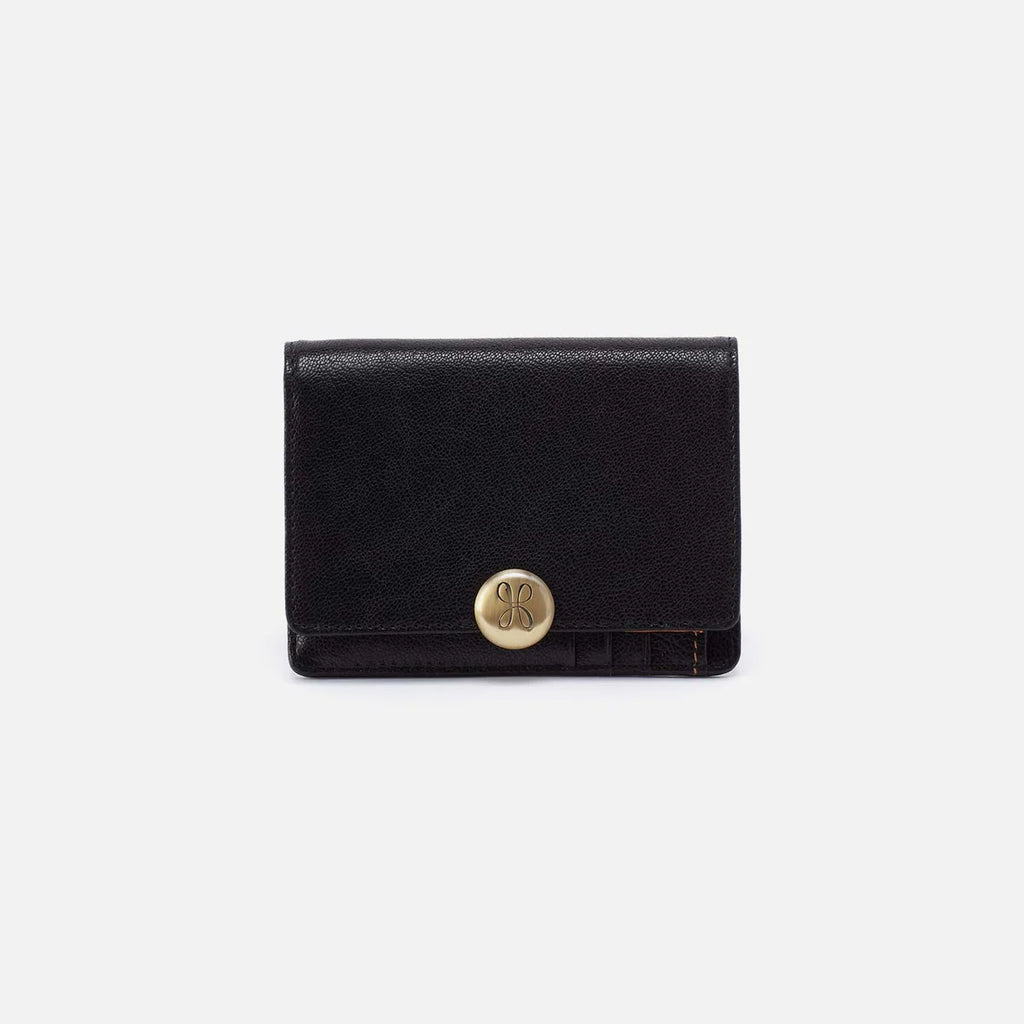 Hobo International Leather Hutton Small Compact Wallet Black