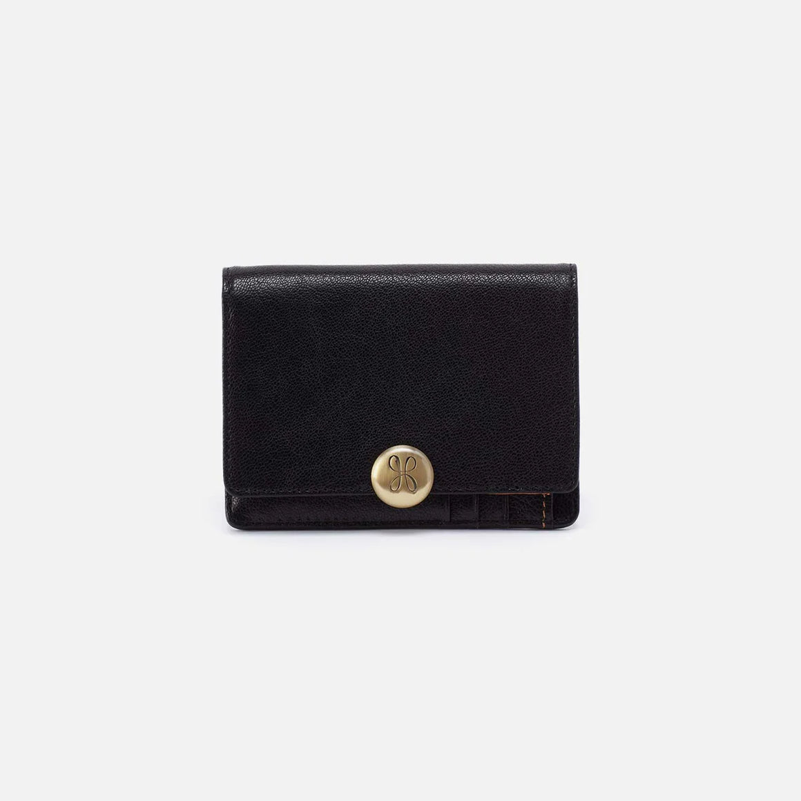 Hobo International Leather Hutton Small Compact Wallet Black
