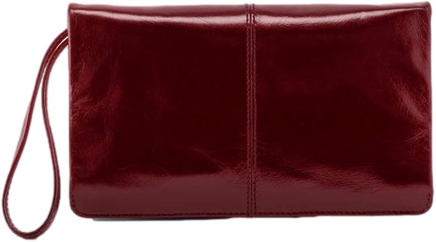 Hobo International Women's Leather Evolve Travel Wristlet Clutch Wallet Saddleberry