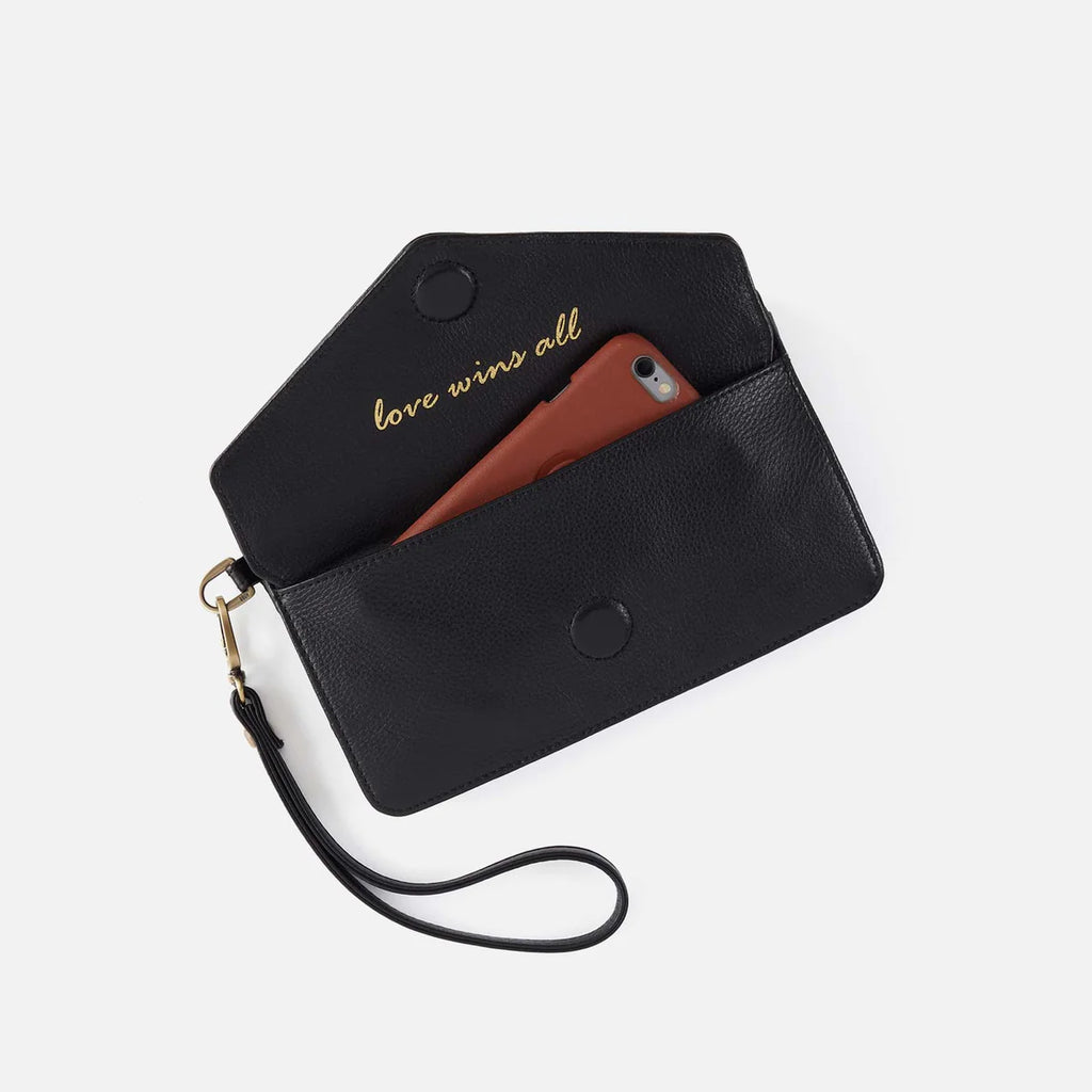 Hobo International Women's Leather Goldie Large Clutch Wallet Black